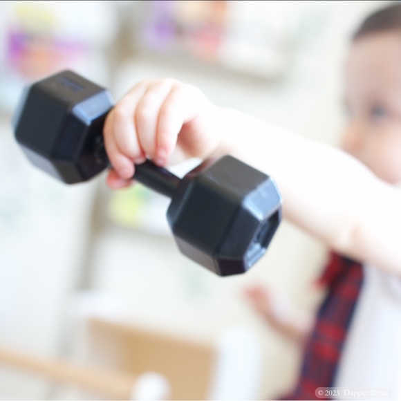 Fred & Friends | Buff Baby Barbell Rattle - Picture 1 of 6
